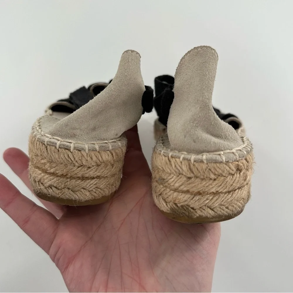 Free people flats 36 6 black beige suede dorsay Espadrilles coastal granny